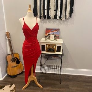 Red Nastygal midi dress
